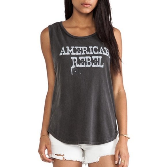 Chaser Tops Chaser American Rebel Tank Top Size Xs In Vintage Black